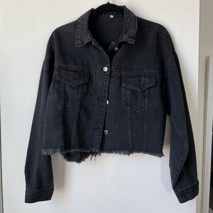Black Cropped Jean Jacket